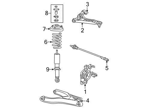 2005 Mercury Mountaineer Rear Suspension, Control Arm Diagram 1 - Thumbnail
