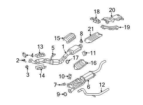 2004 Mercury Mountaineer Exhaust Components Diagram 2 - Thumbnail