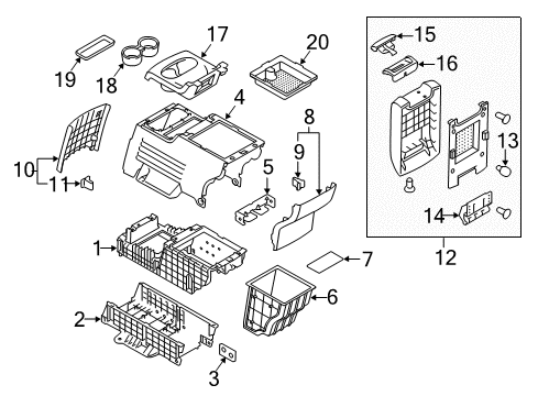 2015 Ford Flex Front Console, Rear Console Diagram 4 - Thumbnail