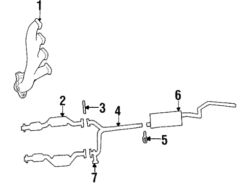 2001 Ford Crown Victoria Catalytic Converter, Passenger Side Diagram for 1W7Z-5E212-A