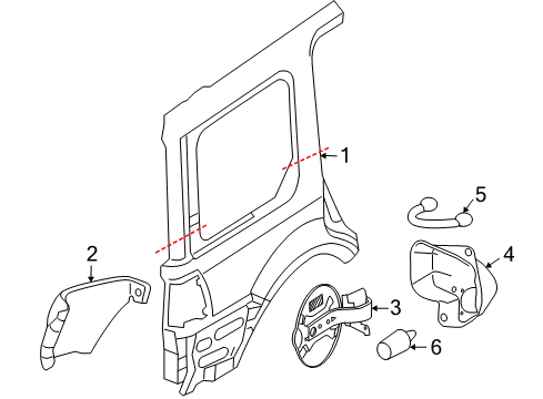 2012 Lincoln Navigator Quarter Panel & Components Diagram
