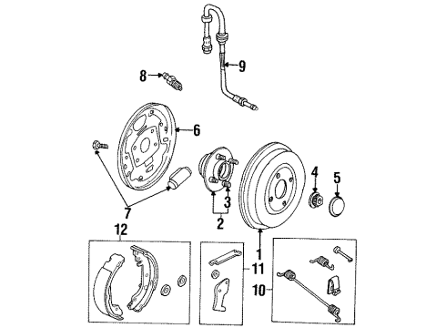 2000 Mercury Cougar Wheel Cylinder, Rear Diagram for F5RZ-2261-B