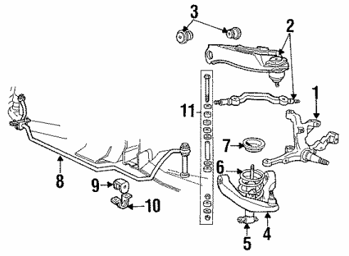 1986 Lincoln Continental Front Suspension, Control Arm, Stabilizer Bar Diagram 2 - Thumbnail