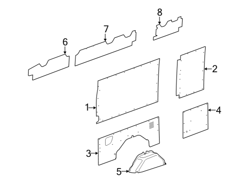 2022 Ford E-Transit Interior Trim - Side Panel Diagram 5 - Thumbnail