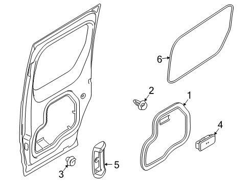 2012 Ford Transit Connect Interior Trim - Side Loading Door Diagram