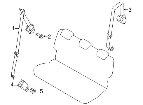 2021 Ford Transit Connect Second Row Seat Belts Diagram