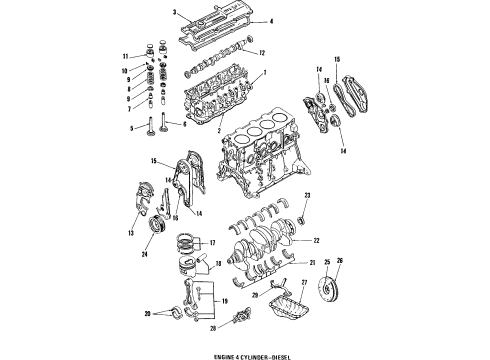 1986 Mercury Lynx Engine Parts & Mounts, Timing, Lubrication System Diagram 2 - Thumbnail