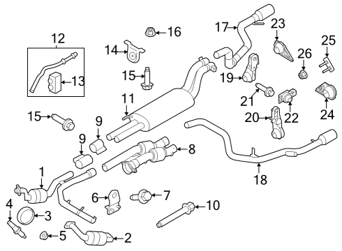 2023 Ford F-150 Muffler, Front Diagram for ML3Z-5230-G
