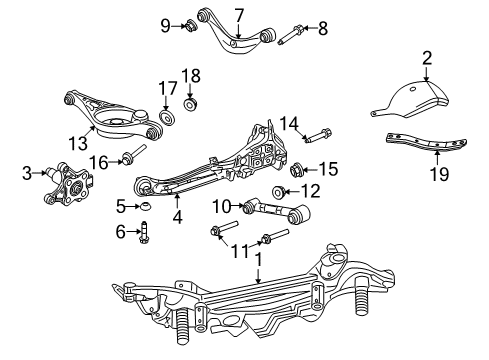 2009 Ford Fusion Rear Suspension Components, Lower Control Arm, Stabilizer Bar Diagram 4 - Thumbnail