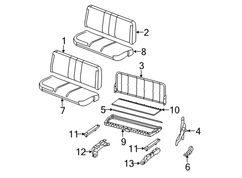 2010 Ford F-350 Super Duty Rear Seat Components Diagram 3 - Thumbnail