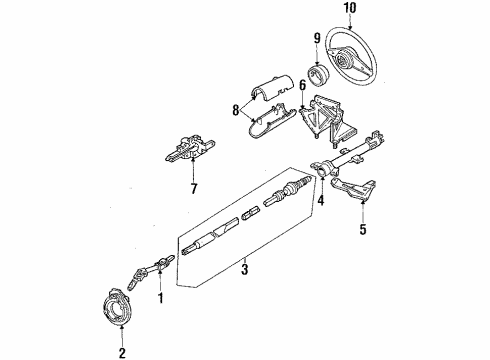 1987 Mercury Topaz Steering Column & Wheel Diagram