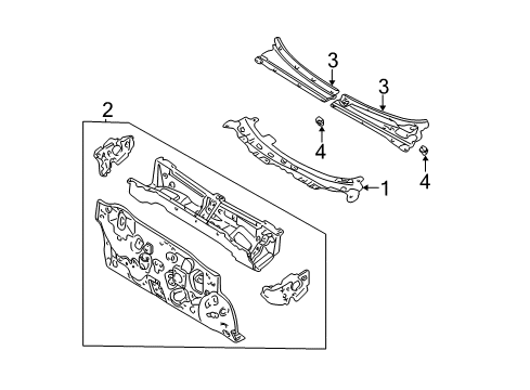 2005 Ford Escape Cowl Diagram