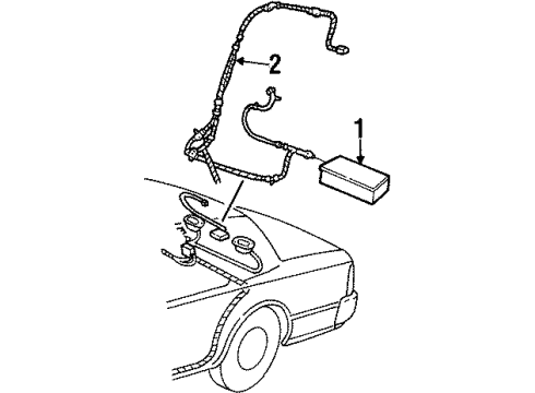 2001 Lincoln Town Car Cable Diagram for YW1Z-18812-AA