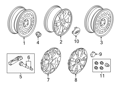 2017 Ford Transit Connect Wheels Diagram 1 - Thumbnail