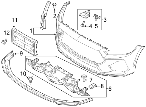 2024 Ford Mustang Bumper Cover, Front Diagram for PR3Z-17D957-BAPTM