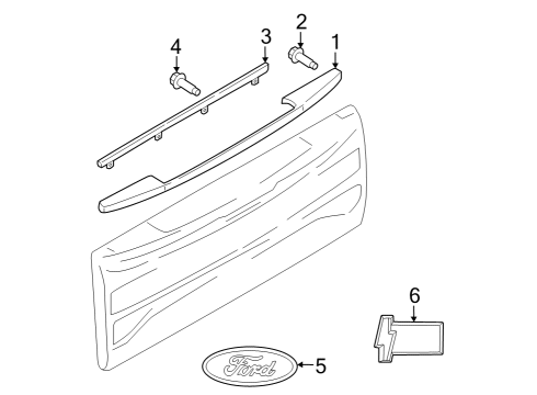 2022 Ford F-150 Lightning Exterior Trim - Tail Gate Diagram