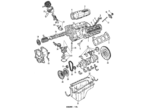 1996 Ford E-350 Econoline Club Wagon Timing Chain Diagram for D4TZ-6268-A