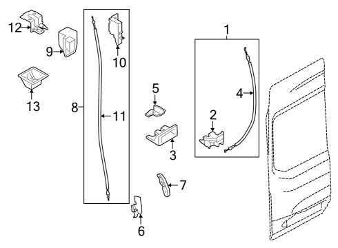2022 Ford E-Transit Lock & Hardware Diagram 1 - Thumbnail