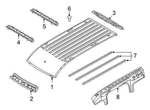 2012 Ford Transit Connect Roof & Components Diagram