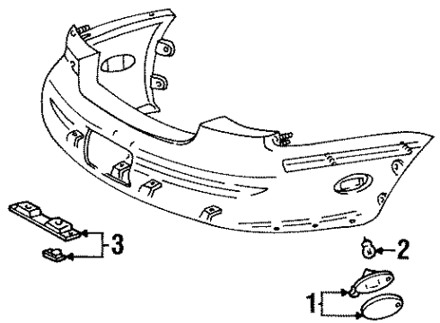 1996 Ford Taurus Side Marker Lamp, Passenger Side Diagram for F6DZ-15A201-C