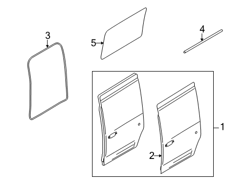 2012 Ford Transit Connect Side Loading Door - Door & Components Diagram