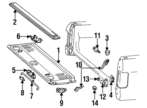 1993 Ford F-250 Tail Gate Diagram