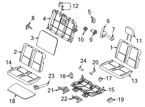 2010 Ford Transit Connect Rear Seat Components Diagram 1 - Thumbnail