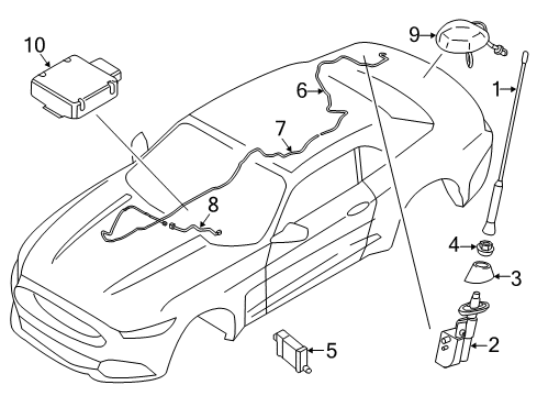 2016 Ford Mustang Door Speaker, Center Diagram for FR3Z-18808-C