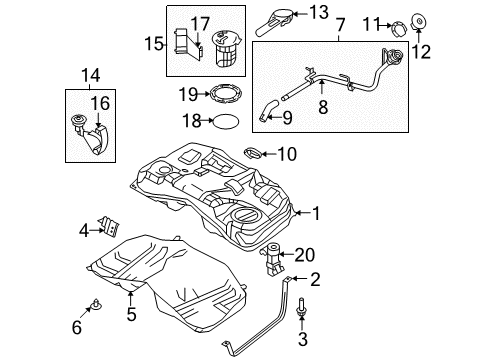 2011 Lincoln MKZ Fuel Tank Diagram for AE5Z-9002-CR