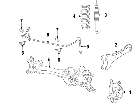2009 Ford F-350 Super Duty Front Axle, Stabilizer Bar, Suspension Components Diagram