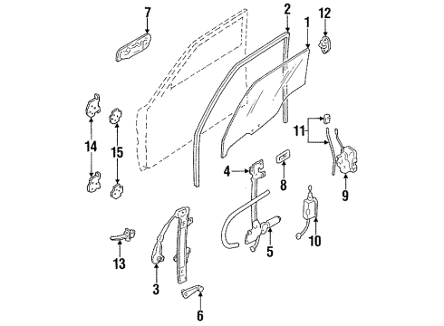 1992 Ford Escort Window Motor, Passenger Side Diagram for F1KY5423394B