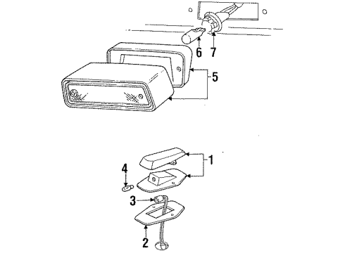 1993 Ford F-350 Roof Lamps Diagram