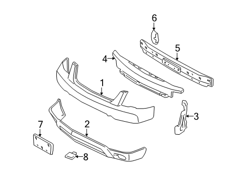 2007 Ford Freestyle Bumper Cover, Front Upper Diagram for 5F9Z-17D957-AAC