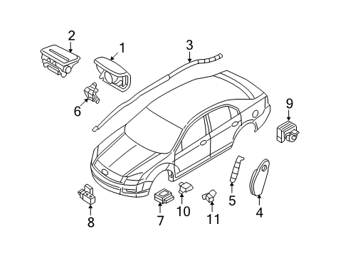 2006 Lincoln Zephyr Air Bag Components Diagram