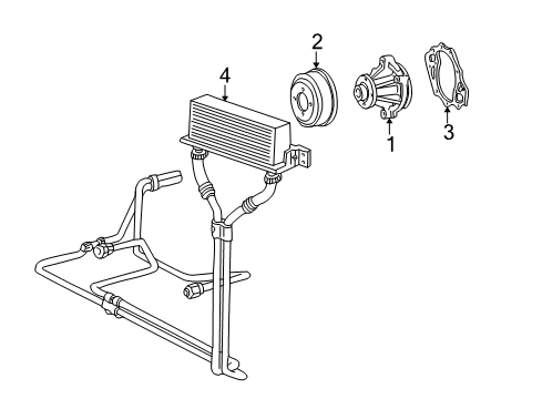 1992 Ford E-150 Econoline Water Pump, Trans Oil Cooler Diagram
