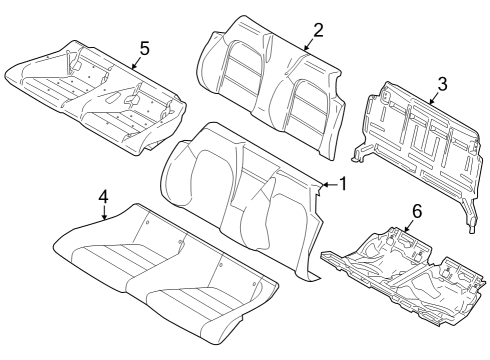 2024 Ford Mustang Seat Back Frame, Rear Diagram for FR3Z-76613A38-B