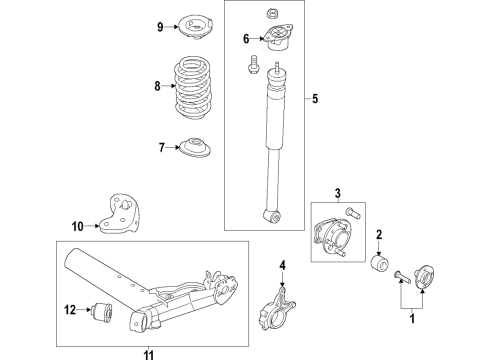 2019 Ford Fiesta Rear Axle, Suspension Components Diagram