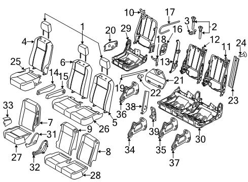 2022 Ford Transit-250 Armrest, Passenger Side Diagram for LK4Z-9967112-CA