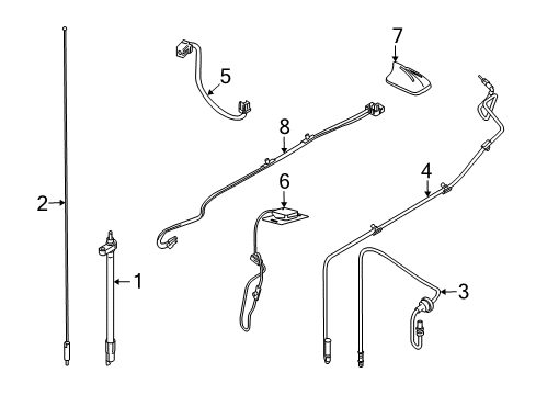 2007 Ford Freestyle Satellite Ant Diagram for 8G1Z-18936-B