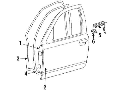 1998 Ford Crown Victoria Front Door Diagram