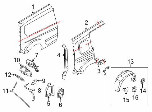 2015 Ford Transit Connect Side Panel & Components Diagram 6 - Thumbnail