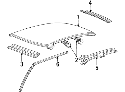 1997 Mercury Grand Marquis Roof & Components Diagram