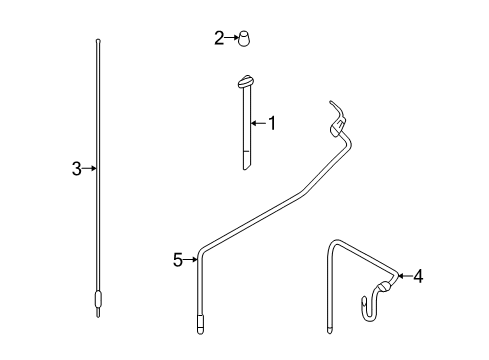 2006 Ford Freestyle Antenna Mast Diagram for 5F9Z-18813-AA