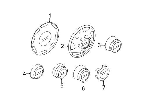 2007 Ford E-350 Super Duty Wheel Covers & Trim Diagram