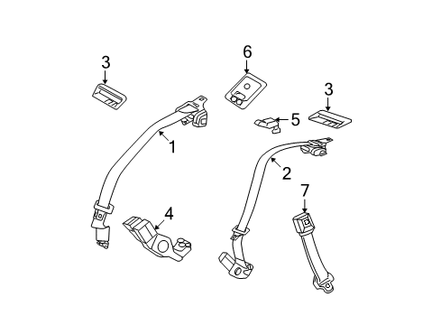 2011 Mercury Milan Lap & Shoulder Belt, Camel, Front Driver Side Diagram for BE5Z-54611B09-AB