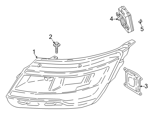 2022 Ford Police Interceptor Utility Headlamp Components Diagram