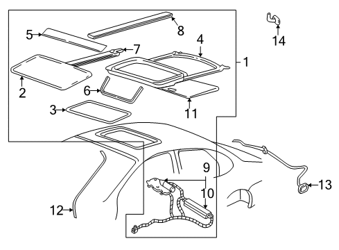 2000 Mercury Sable Sunroof  Diagram 2 - Thumbnail