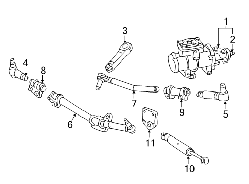 2004 Ford Excursion Steering Column & Wheel, Steering Gear & Linkage Diagram 2 - Thumbnail
