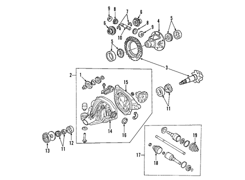 2005 Mercury Mountaineer Rear Axle, Axle Shafts & Joints, Differential, Drive Axles, Propeller Shaft Diagram