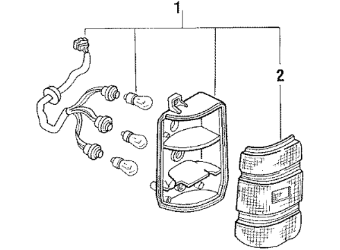 1988 Mercury Tracer Combination Lamps Diagram 2 - Thumbnail